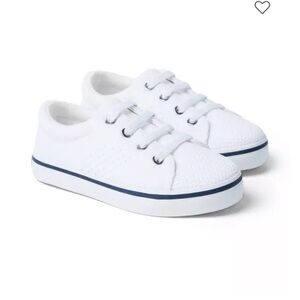 Janie and Jack Kids Sneakers in White with Blue Trim